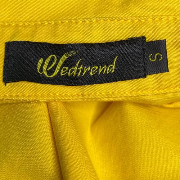 Wedtrend 1950s Retro Dress Womens Size Small Yellow Rockabilly Tradwife - Picture 15 of 15